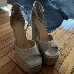 Marc Fisher Cream Platform Sandals